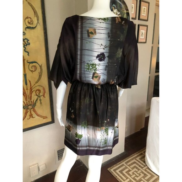 Silk Kaftan, Silk Dress, Silk Mini Dress, 90s Dress, Silk Cover Up | Medium - Picture 9 of 10